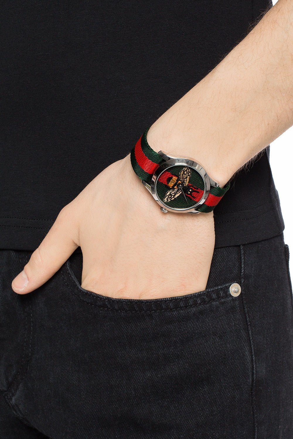 Gucci Le Marche des Merveilles Red & Green Dial Red & Green Nylon Strap Unisex Watch - YA1264060