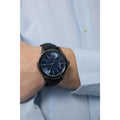 Maserati Circuito Blue Dial Black Leather Strap Watch For Men - R8851127002