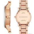 Burberry The City Diamonds Grey Dial Rose Gold Steel Strap Watch for Women - BU9225