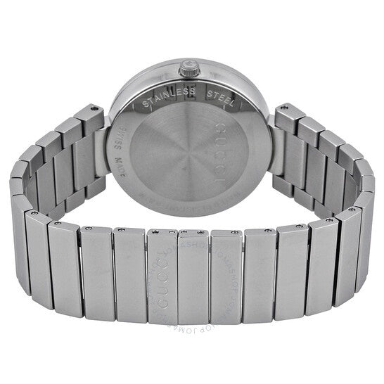 Gucci Interlocking G Black Dial Silver Steel Strap Watch For Women - YA133307