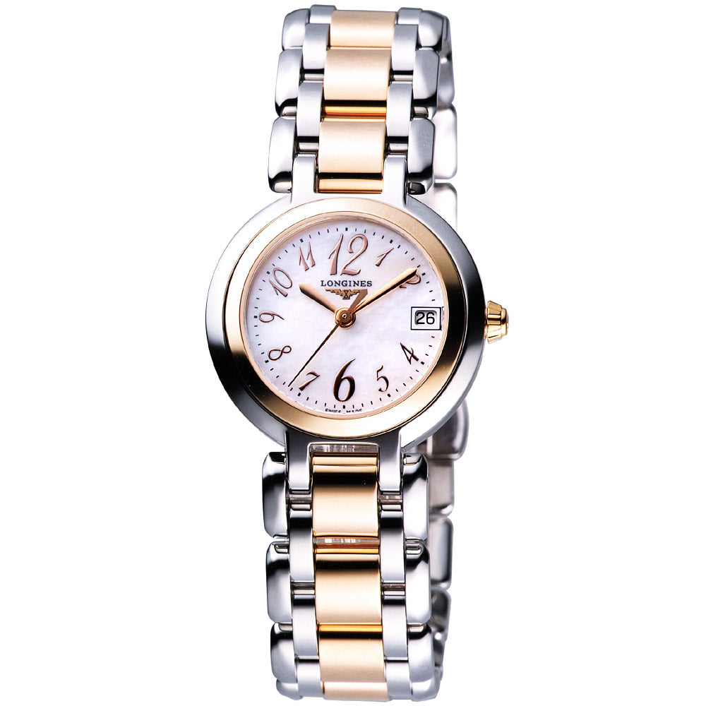 Longines PrimaLuna Quartz Mother of Pearl Dial Two Tone Steel Strap Watch for Women - L8.110.5.83.6