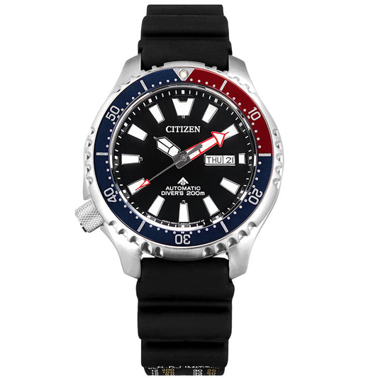 Citizen Promaster Automatic 200M Diver Fugu Limited Edition Black Dial Black Rubber Strap Watch For Men - NY0110