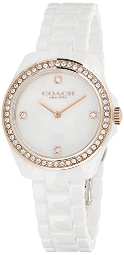 Coach Preston Mother of Pearl Dial White Steel Strap Watch for Women - 14503662