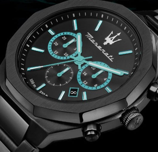 Maserati Stile Aqua Edition Chronograph Stainless Steel Watch For Men - R8873644001