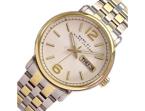 Marc Jacobs Fergus White Dial Two Tone Stainless Steel Strap Watch for Men - MBM5079