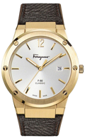 Salvatore Ferragamo Classic White Dial Brown Leather Strap Watch for Men - SFDT00819