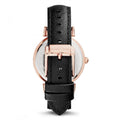 Michael Kors Catlin Rose Gold Crystal Dial Black Leather Strap Watch for Women - MK2376