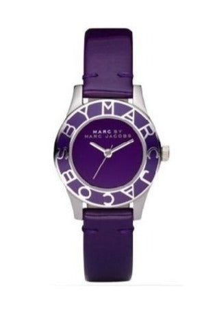 Marc Jacobs Blade Purple Dial Purple Leather Strap Watch for Women - MBM1158