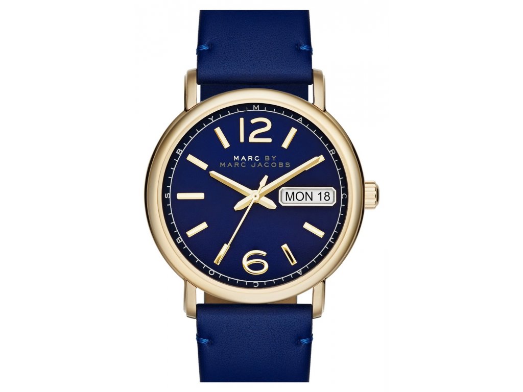 Marc Jacobs Marc Fergus Blue Dial Blue Leather Strap Watch for Women - MBM8650