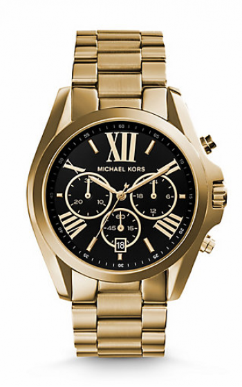 Michael Kors Bradshaw Black Dial Gold Steel Strap Watch for Women - MK5739