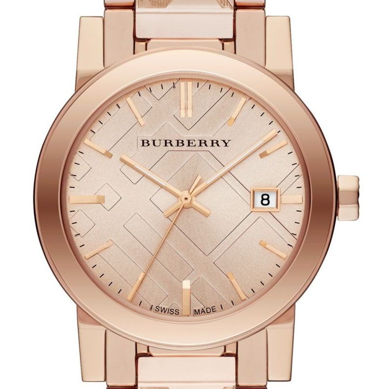 Burberry The City Rose Gold Dial Rose Gold Steel Strap Watch for Women - BU9235
