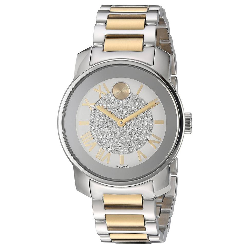 Movado Bold Silver Dial Two Tone Steel Strap Watch For Women - 3600256