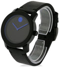 Movado Bold TR90 Black Dial Black Leather Strap Watch For Men - 3600307
