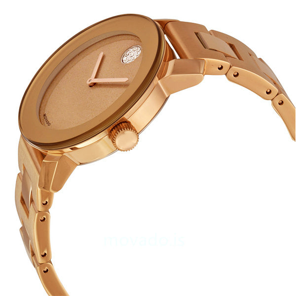 Movado Bold Rose Gold Dial Rose Gold Steel Strap Watch For Women - 3600335