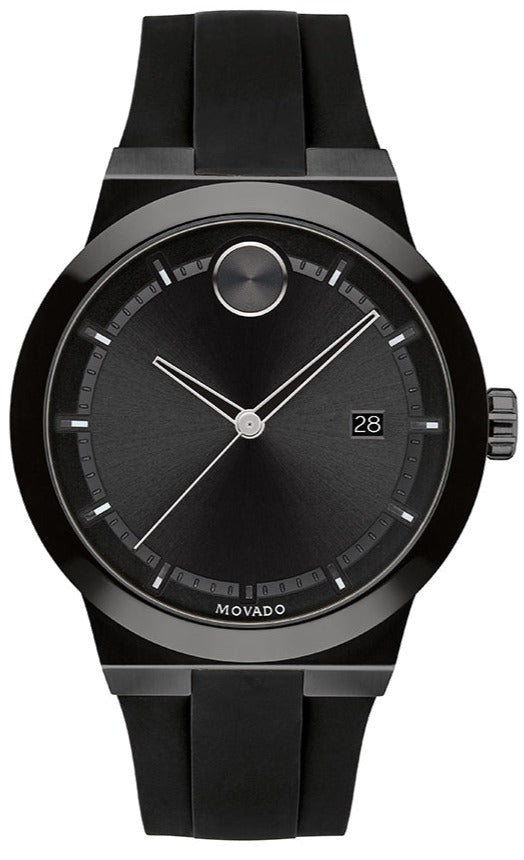Movado Bold Fusion Black Dial Black Rubber Strap Watch for Men - 3600621