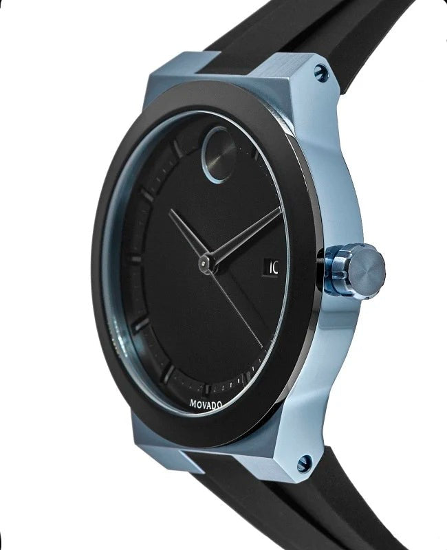 Movado Bold Fusion Black Dial Black Rubber Strap Watch for Men - 3600626