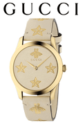 Gucci G Timeless White Dial White Leather Strap Watch For Women - YA1264096