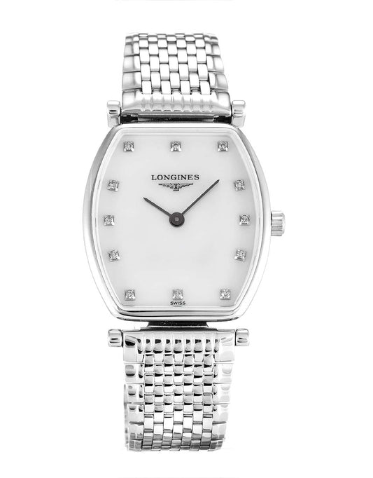 Longines La Grande Classique de Longines Tonneau Diamonds Mother of Pearl Dial Silver Steel Strap Watch for Women - L4.205.4.87.6