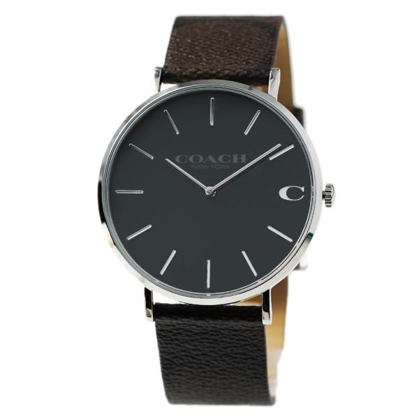 Coach Charles Black Dial Brown Leather Strap Watch for Women - 14602156