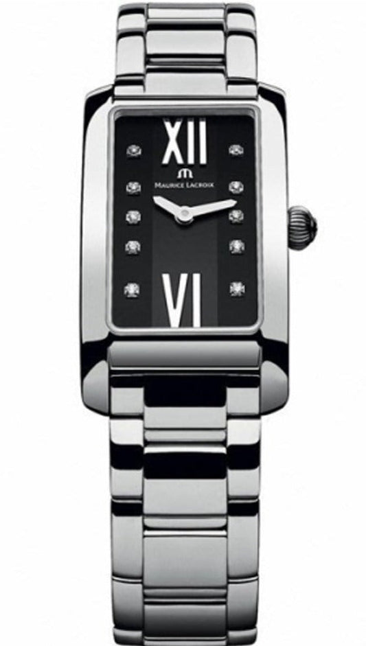 Maurice Lacroix Fiaba Black Dial Silver Steel Strap Watch for Women - FA2164-SS002-120