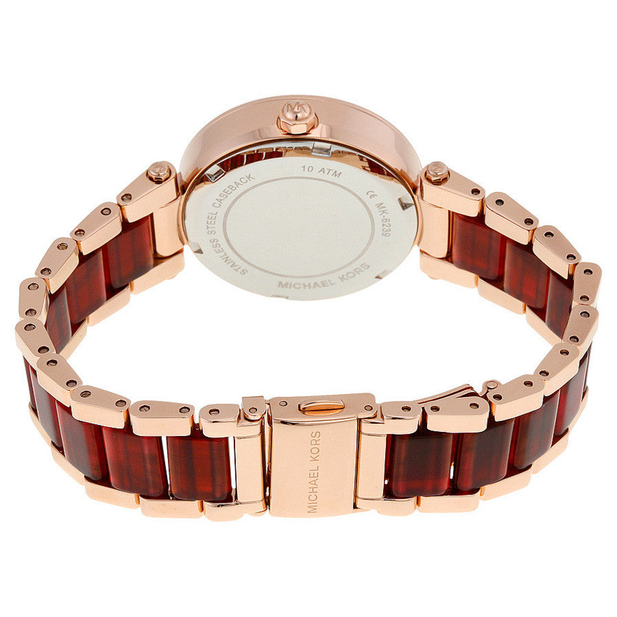 Michael Kors Parker Rose Gold Dial Two Tone Steel Strap Watch for Women - MK6239