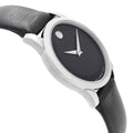 Movado Museum Classic Black Dial Black Leather Strap Watch For Women - 0606503