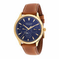 Movado Heritage Celestograf Navy Blue Dial Brown Leather Strap Watch For Women - 3650010