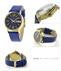 Marc Jacobs Marc Fergus Blue Dial Blue Leather Strap Watch for Women - MBM8650