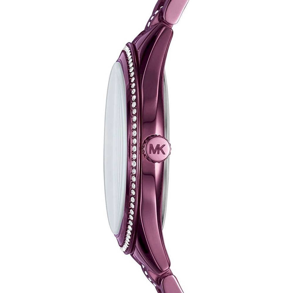 Michael Kors Lauryn Black Dial Purple Steel Strap Watch for Women - MK3724