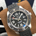 Breitling Superocean II 44mm Black Dial Black Rubber Strap Watch for Men - A17367D71B1S2