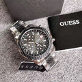 Guess Octane Chronograph Black Dial Two Tone Steel Strap Watch for Men - W1046G1