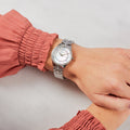 Michael Kors Lauryn Mother of Pearl Dial Silver Steel Strap Watch for Women - MK3900