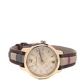 Burberry The Classic Gold Dial Brown Leather Strap Watch for Women - BU10114