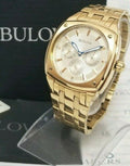 Bulova Multifunction White Dial Gold Steel Strap Watch for Men - 97C105