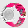Gucci Dive Quartz Black Dial Pink Leather Strap Watch For Women - YA136326