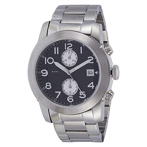 Marc Jacobs Larry Black Dial Silver Stainless Steel Strap Watch for Men - MBM5050
