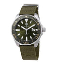 Tag Heuer Aquaracer Grey Dial Khakhi Green Nylon Strap Watch for Men - WAY101E.FC8222