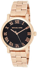 Michael Kors Noire Black Dial Rose Gold Steel Strap Watch for Women - MK3585