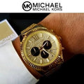 Michael Kors Lexington Gold Dial Gold Steel Strap Watch for Men - MK8494