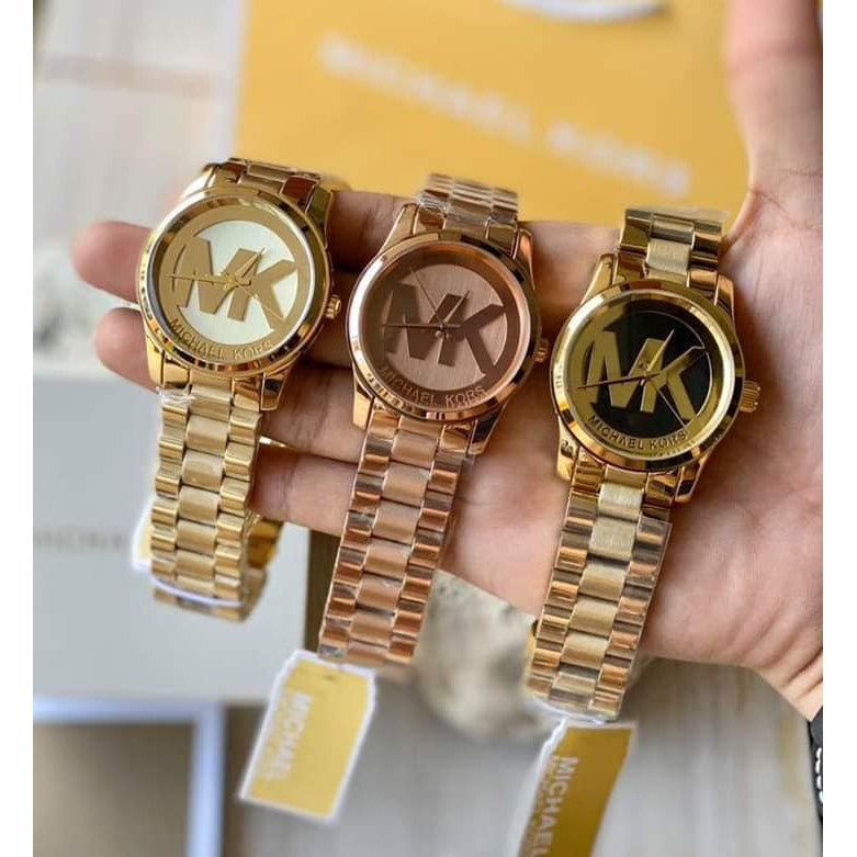 Michael Kors Runway Gold Dial Gold Steel Strap Watch for Women - MK5473