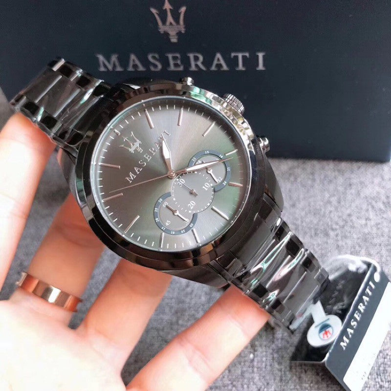 Maserati Traguardo 45mm Gun Metal Watch For Men - R8873612002