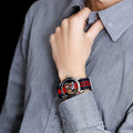 Gucci G Timless Le Marche Des Merveilles Blue & Red Dial Blue & Red Nylon Strap Unisex Watch  - YA126495