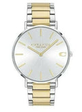 Coach Business Analog White Dial Two Tone Steel Stap Watch for Men - 14602432