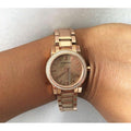 Burberry The City Diamonds Grey Dial Rose Gold Steel Strap Watch for Women - BU9225