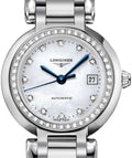 Longines PrimaLuna Automatic Diamonds Mother of Pearl Dial Silver Steel Strap Watch for Women - L8.111.0.87.6