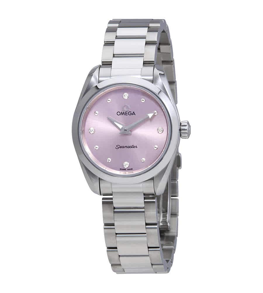 Omega Seamaster Aqua Terra Quartz Purple Dial Silver Steel Strap Watch for Women - 220.10.28.60.60.001