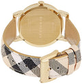 Burberry The City Gold Dial Beige Leather Strap Watch for Women - BU9026