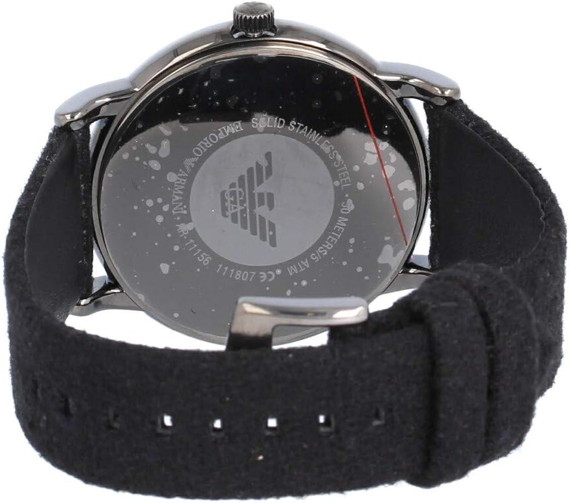 Emporio Armani Luigi Analog Brown Dial Black Leather Strap Watch For Men - AR11156