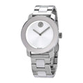 Movado Bold Ceramic Silver Dial Silver Steel Strap Watch for Women - 3600638