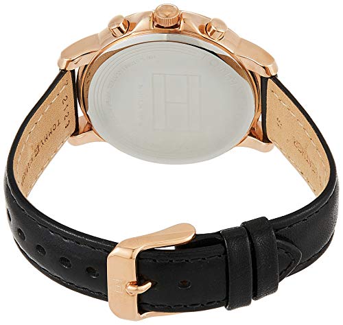Tommy Hilfiger Claudia White Dial Black Leather Strap Watch for Women - 1781817